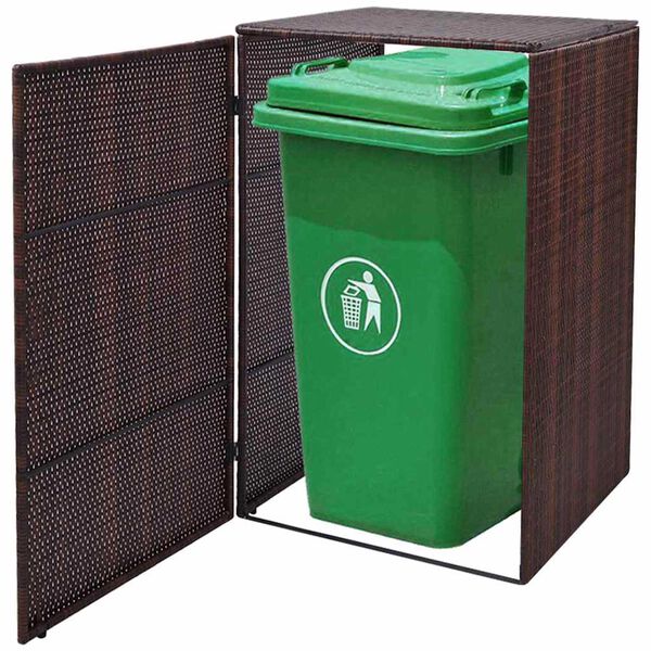 vidaXL Навес за кофа за боклук Кафяво 76 x 78 x 123 см