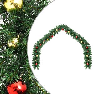 vidaXL Коледен гирлянд, декориран с топки, 10 м