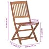vidaXL Сгъваеми градински столове с възглавници 8 бр акация масив
