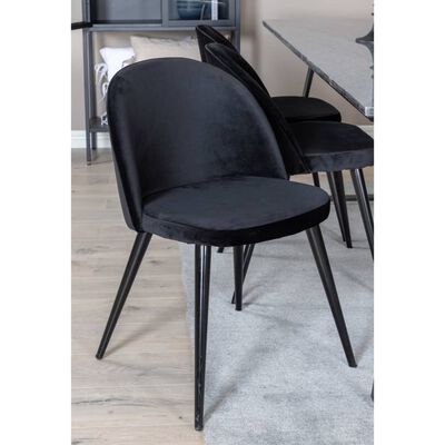 Venture Home Трапезни столове Velvet, 2 бр, черни, кадифе