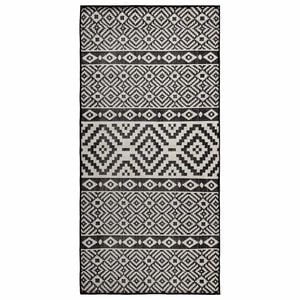 vidaXL Градински плоскотъкан килим, 80x150 см, черни шевици