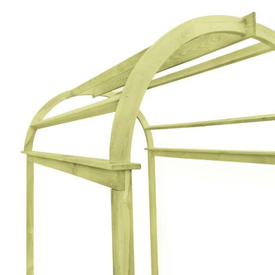 vidaXL Градинска арка, 125x150x235 см, бор със зелена импрегнация