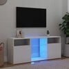vidaXL ТВ шкаф с LED осветление, бял, 120x30x50 см