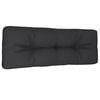 vidaXL Палетна възглавница, черна, 120x40x12 см, текстил