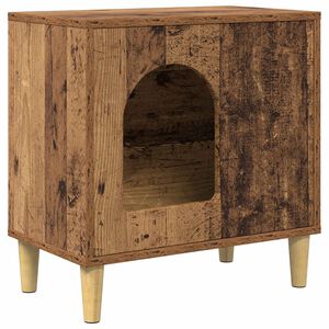 vidaXL Къща за котки Старо дърво 51 x 30 x 52 см Инженерна дървесина