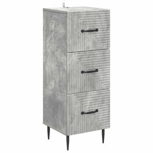 vidaXL Чекмеджетен шкаф Бетонно сиво 33 x 34,5 x 89,5 см