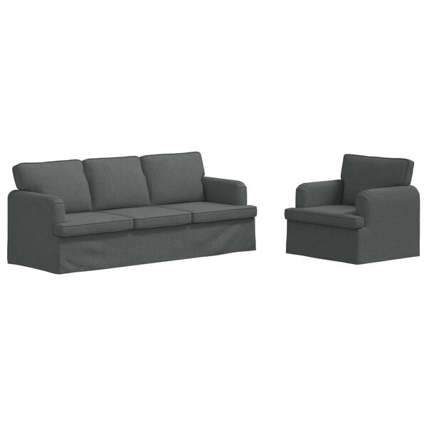 vidaXL Комплект дивани 2 pcs Тъмен сив 144 x 80 x 85 см текстил
