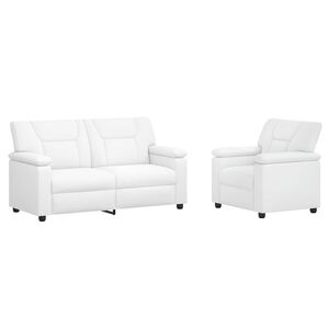 vidaXL Комплект дивани 2 pcs Бяло Изкуствена