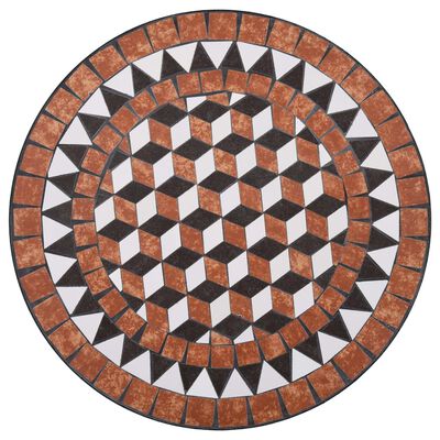 vidaXL Мозаечна бистро маса, кафява, 60 см, керамика