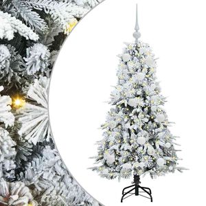 vidaXL Изкуствено коледно дърво с хингед Бяло 120 cm PE и PVC