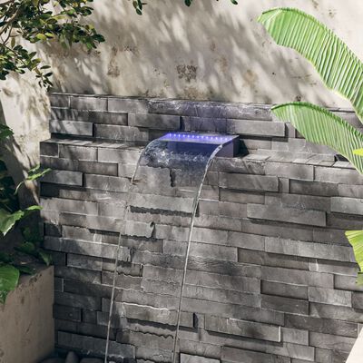 vidaXL Преливник за водопад с RGB LED, акрил, 30 см