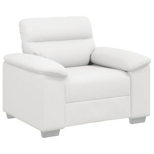 vidaXL Диван-фотьойл, бял, 100x81x84 см, изкуствена кожа