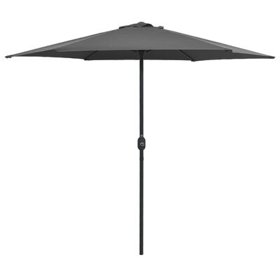 vidaXL Градински чадър с алуминиев прът, 270x246 см, антрацит