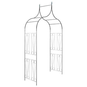 vidaXL Градинска арка за увивни растения, дизайн с шипове, тъмнозелена