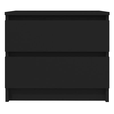 vidaXL Нощно шкафче, черно, 50x39x43,5 см, ПДЧ