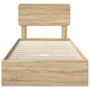 vidaXL Легло с място за съхранение с таблото Сонома дъб 90 x 190 cm