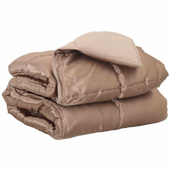 vidaXL Пълно годишно юрганче Златист 220 x 240 cm Сатен и микрофибър