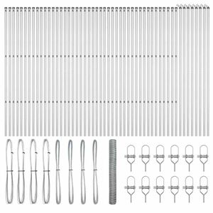 vidaXL Стълб за ограда. Сребрист