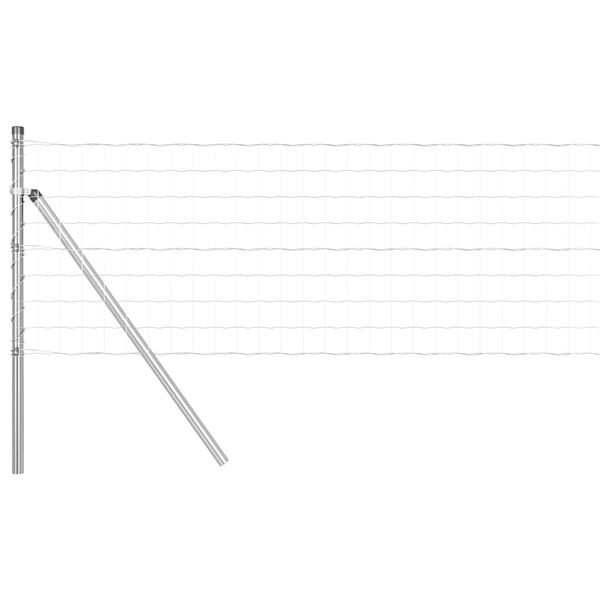 vidaXL Ограда с пост Сребрист 0,8 x 25 m Стомана и PVC