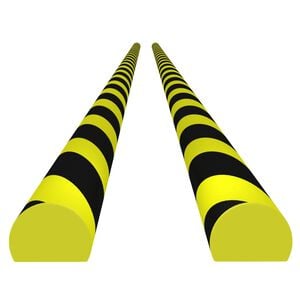 vidaXL Ъглови протектори 2 бр жълто и черно 4x3x100 см PU