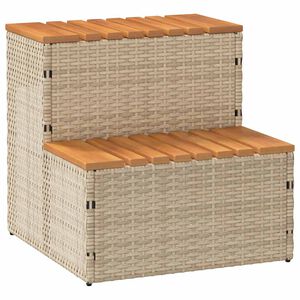 vidaXL Стъпало за джакузи Beige 50x50x50,5 cm Поли ратан