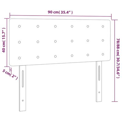 vidaXL LED горна табла за легло, розова, 90x5x78/88 см, кадифе