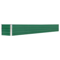 vidaXL Градинска висока леха поцинкована стомана 320x40x45 см зелена