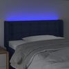 vidaXL LED горна табла за легло, синя, 83x16x78/88 см, плат