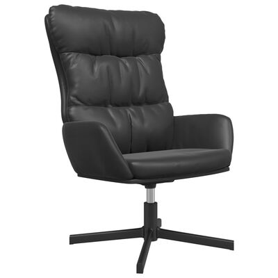 vidaXL Релакс стол, черен, изкуствена кожа