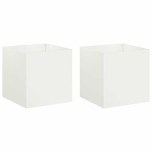 vidaXL Градинска саксия 2 бр. Бяло 25 x 25 x 25 cm