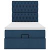 vidaXL Османска легло с матрак и LED, синьо, 90x200 см, плат