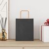 vidaXL Хартиени торбички 250 бр с дръжки черни 18x8x22 см