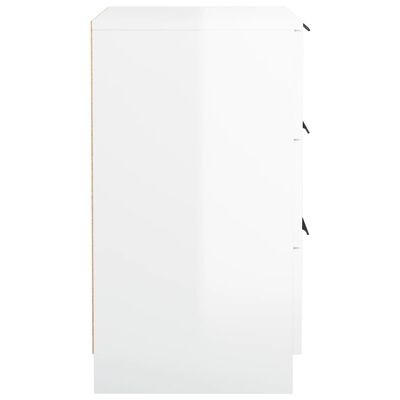 vidaXL Нощно шкафче, бял гланц, 40x36x65 см