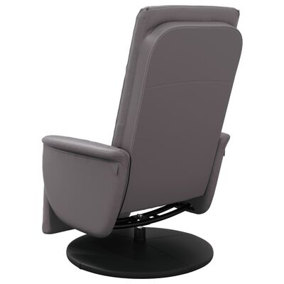 vidaXL Масажен реклайнер стол с опора за крака, сив, изкуствена кожа