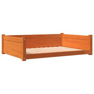 vidaXL Кучешко легло, восъчнокафяво, 105,5x75,5x28 см, бор масив