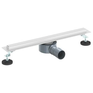 vidaXL 360&deg; Душов отвод с тънък модел Сребристо 50 cm