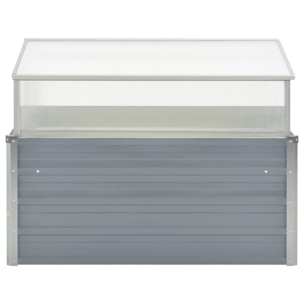 vidaXL Парник, 100x100x85 см, поцинкована стомана, сив