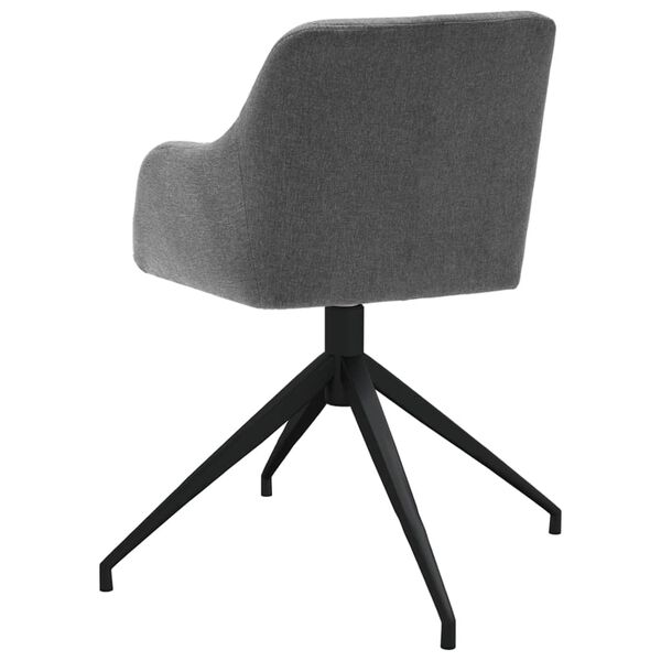 vidaXL Въртящи се трапезни столове, 6 бр, светлосиви, текстил