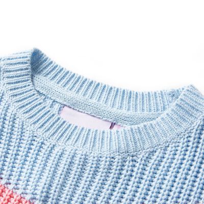 Детски плетен пуловер, син, 92