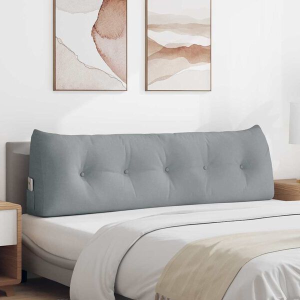 vidaXL Възглавница за гръб Светлосиво 160 x 24 x 50 см текстил