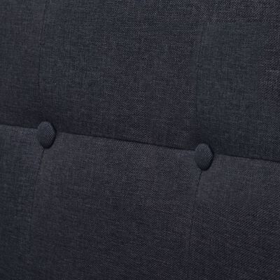 vidaXL Двуместен диван с подлакътници, стомана и текстил, тъмносив