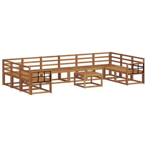vidaXL Комплект дивани за открито 11 pcs Естествен