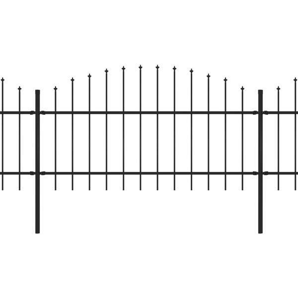 vidaXL Градинска ограда с връх тип копие, стомана, 1603,5x125 см, черна
