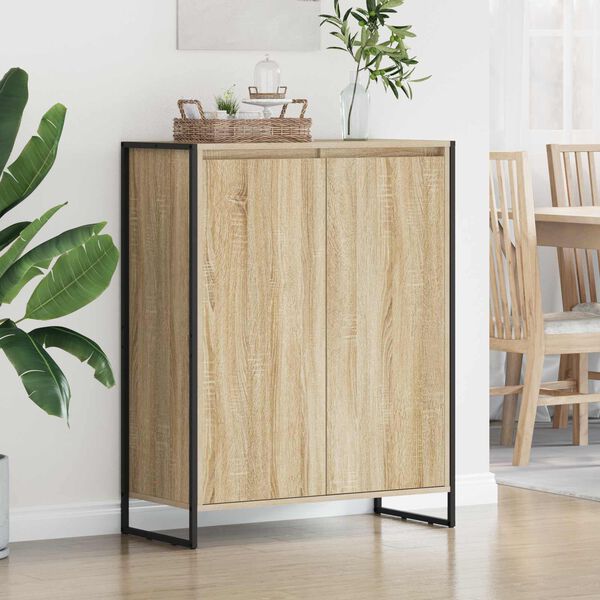 vidaXL Шкаф за обувки с врата Сонома 79 x 36 x 100 см Инженерно дърво