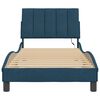 vidaXL Рамка за легло с LED осветление без матрак Hanko, синя, 90x190 см, кадифе