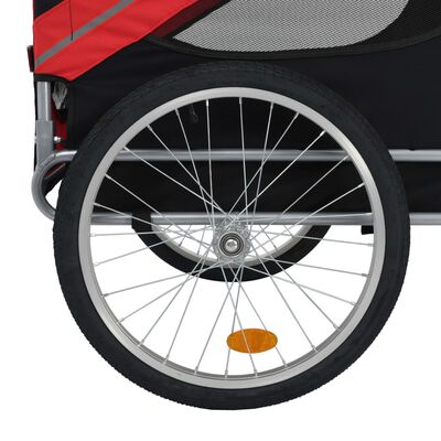 vidaXL Ремарке за велосипед за домашни любимци, червено и черно