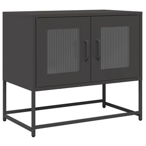 vidaXL ТВ шкаф черен 68x39x60,5 cm Студено валцувана стомана
