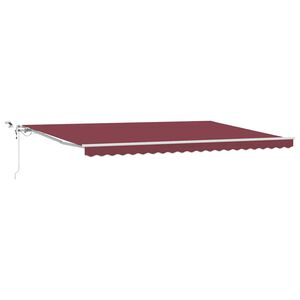 vidaXL Автоматично прибираща се тента с LED, бордо, 500x300 см