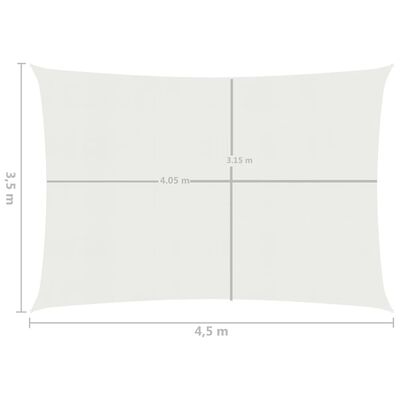 vidaXL Платно-сенник, 160 г/м², бяло, 3,5x4,5 м, HDPE