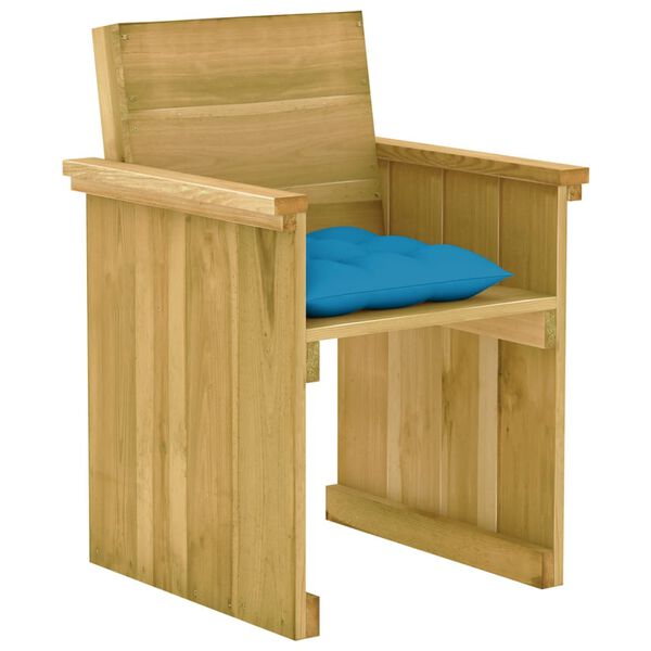 vidaXL Градински комплект от 5 части с възглавници, импрегниран бор